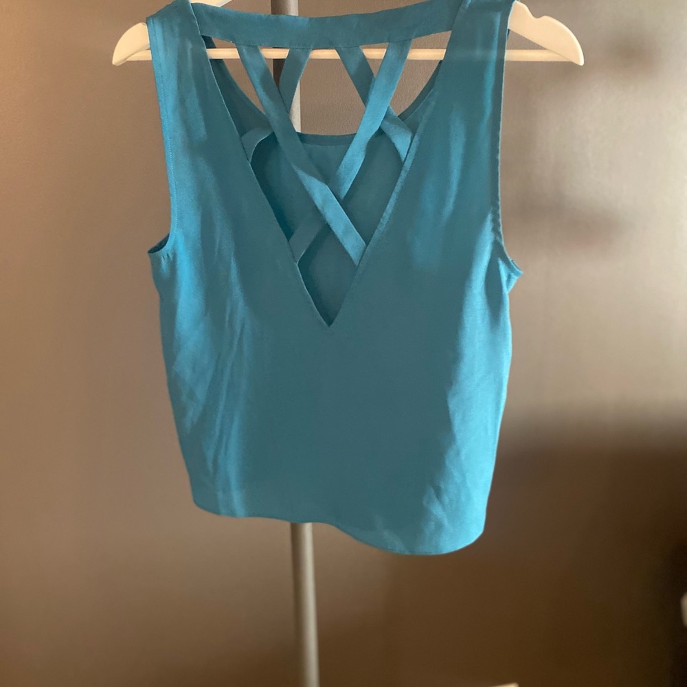 BCBGeneration Blue Sleeveless with Open Back - Elegant Top